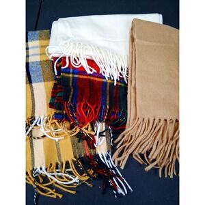 Cashmink Scarf Lot of 4 V. Fraas Christian Dior Cashmaire Fringe Vintage SOFT